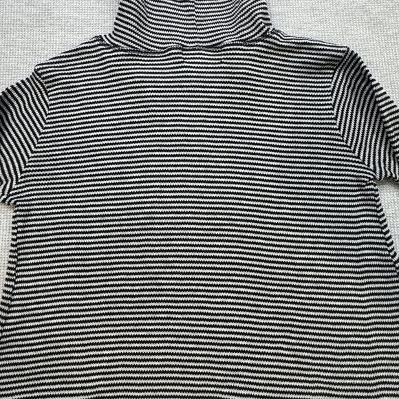 No Comment Womens Sz Small Black Striped Pullover Hoodie V Neck Long Sleeve Lite - Picture 6 of 13